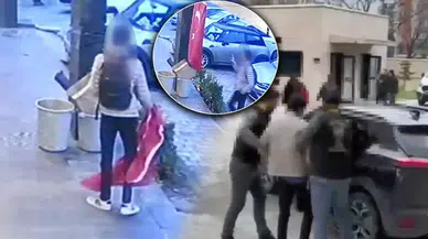 Beylikdüzü'nde Türk bayrağını indiren şüpheli hızla yakalandı.