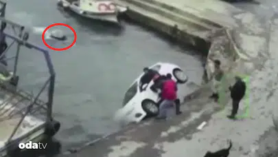 Otomobil Deniz Kenarına Düştü: Balıkçılar Sürücüyü Kurtarmak İçin Suya Atladi